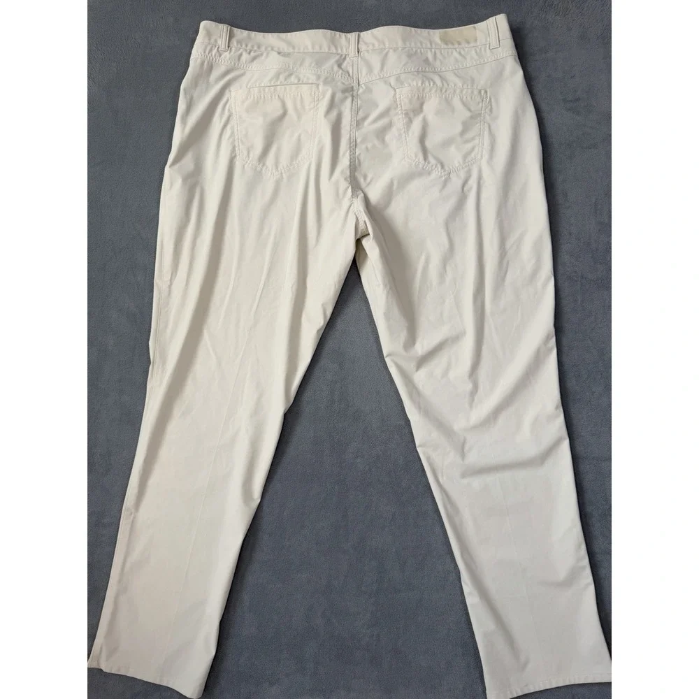 Peter Millar Bingham Performance Pants Beige Golf Casual Stretch Wicking 44x30